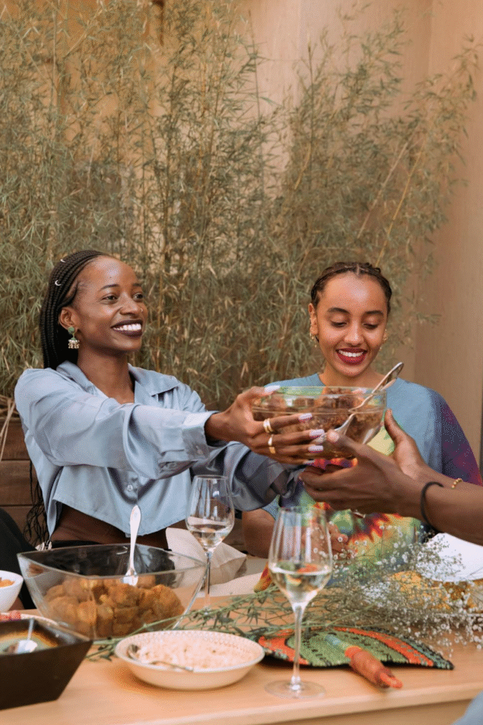 Women eating in a restaurant